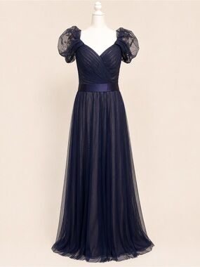 Tadashi Shoji • NWT • Size 12 • Navy Illusion Tulle Evening Gown/Formal Dress